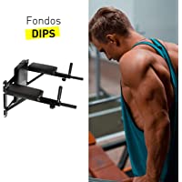 CloverFitness - Bench multifunción para fondos- montaje en pared (para Pull Ups y Dips) Adultos Unisex- Negro- M-L